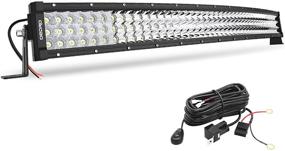 img 4 attached to OEDRO 32-Inch Curved LED Light Bar: Powerful Tri-Row 405W Spot & Work Light for Trucks, Jeeps, SUVs & More - Includes Wiring Harness