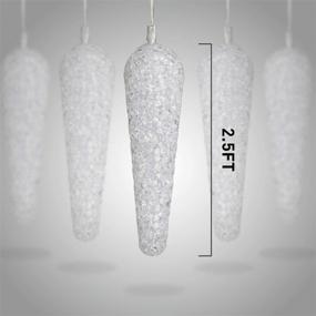 img 2 attached to 🌈 PEIDUO Multicolor Raindrop Lights - 20 Tube Plug Powered Icicle Falling Lights for Garden Outdoor Patio Holiday Wedding Party - Mall Decoration String Lights