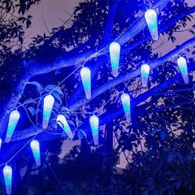 img 4 attached to 🌈 PEIDUO Multicolor Raindrop Lights - 20 Tube Plug Powered Icicle Falling Lights for Garden Outdoor Patio Holiday Wedding Party - Mall Decoration String Lights