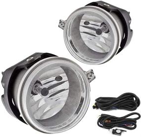 img 4 attached to 🔦 Replacement Fog Lights Lamps for Dodge Caravan Charger Challenger Caliber Chrysler Pacifica Sebring Jeep Patriot Compass with H8 12V 35W Halogen Bulbs, Switch Wiring Kit Included (Clear Lens)