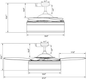 img 2 attached to FANAWAY Fraser 48-inch AC Ceiling Fan: Elegant White Design with Transparent Blades