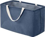 🔵 large rectangle navy blue fabric storage bin basket by amazon basics logo