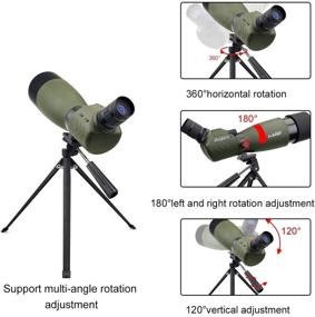 img 2 attached to 🔭 SVBONY SV14 Spotting Scope with Tripod, Angled Range Spotter Scope with Phone Adapter, Bak4 Prism, FMC, IPX4 Waterproof, High Definition, for Birdwatching, Shooting Range, Astronomy, with Soft Case for Adults