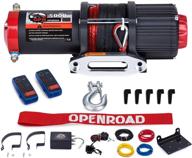 π§ openroad 5000lbs 12v electric winch kit with 15m synthetic rope - ideal for atv/utv/boat towing and off-road recovery (5000lbs black) logo