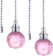 💎 enhance your ceiling light fan with jovitec 2-piece spherical crystal pull chain extensions - 1 meter long each chain (pink) логотип