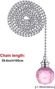 img 3 attached to 💎 Enhance Your Ceiling Light Fan with JOVITEC 2-Piece Spherical Crystal Pull Chain Extensions - 1 Meter Long Each Chain (Pink)