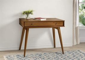 img 4 attached to Camaflexi Mid Century Desk Castanho Finish