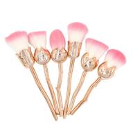 🌸 sunvy 6-piece flower makeup brushes set: professional gold cosmetic kit for flawless foundation blending and contouring logo