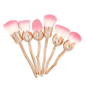 img 1 attached to 🌸 Sunvy 6-Piece Flower Makeup Brushes Set: Professional Gold Cosmetic Kit for Flawless Foundation Blending and Contouring