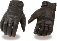 high-quality milwaukee leather mg7500 men's black perforated leather gloves with reinforced rubberized knuckles logo