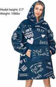 img 3 attached to 🎁 Women's Best Friend Birthday Gifts - Friend Wearable Blanket Sweatshirt, Funny BFF Gifts, Long Distance Friendship Gifts, One Size, Navy, Plush Fleece