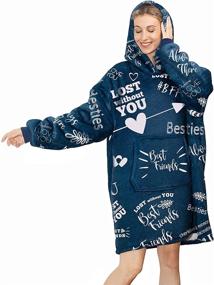 img 2 attached to 🎁 Women's Best Friend Birthday Gifts - Friend Wearable Blanket Sweatshirt, Funny BFF Gifts, Long Distance Friendship Gifts, One Size, Navy, Plush Fleece