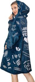 img 1 attached to 🎁 Women's Best Friend Birthday Gifts - Friend Wearable Blanket Sweatshirt, Funny BFF Gifts, Long Distance Friendship Gifts, One Size, Navy, Plush Fleece