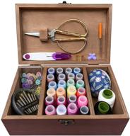 крафтон - деревянный набор для шитья: полный стартовый набор для взрослых начинающих с милыми аксессуарами - домашняя корзина для шитья и ремонта для женщин. логотип