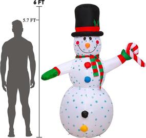 img 2 attached to 🎅 MVP BOY 6FT Giant Inflatable Snowman with Gentleman Hat Yard Decorations - Rotating LED Lights for Christmas Party, Indoor & Outdoor Xmas Decor, Home Garden Lawn Patio