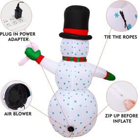 img 1 attached to 🎅 MVP BOY 6FT Giant Inflatable Snowman with Gentleman Hat Yard Decorations - Rotating LED Lights for Christmas Party, Indoor & Outdoor Xmas Decor, Home Garden Lawn Patio