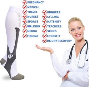 img 2 attached to 🧦 Medical Compression Socks for Men and Women - 20-30 mmHg Support Stockings for Sports, Nursing, and Athletics