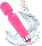 20 vibration modes 8 speeds rechargeable personal massager - quiet & waterproof - handheld & cordless - relieving muscle pain - full body massager for men and women (rose) logo