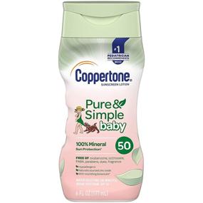 img 4 attached to 👶 Coppertone Pure & Simple Baby Tear-Free Mineral Sunscreen Lotion SPF 50, Broad Spectrum (6 fl oz) - Varying Packaging Options