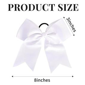 img 2 attached to 🎀 12 Pcs Large Cheer Bows 8" Bulk Hair Bow Accessories - Perfect for Girls in High School and College Cheerleading