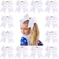 🎀 12 pcs large cheer bows 8" bulk hair bow accessories - perfect for girls in high school and college cheerleading logo