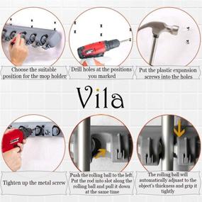 img 1 attached to 🧹 Vila Broom Holder: Organize and Store Your Household Cleaning Tools Efficiently