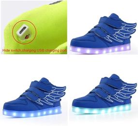 img 2 attached to Light Up Your Little Girl's World 👟 with KARKEIN Rechargeable Flashing Sneakers - Toddlers Girls' Shoes