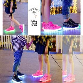 img 1 attached to Light Up Your Little Girl's World 👟 with KARKEIN Rechargeable Flashing Sneakers - Toddlers Girls' Shoes