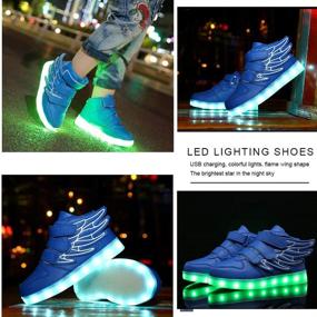 img 3 attached to Light Up Your Little Girl's World 👟 with KARKEIN Rechargeable Flashing Sneakers - Toddlers Girls' Shoes