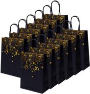 🎉 cooraby 20 pieces bronzing kraft paper party bags with handle for birthday, wedding celebrations and party favors - ideal for hen parties and brides logo