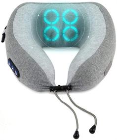 img 4 attached to 🌸 Cordless Massage Neck Pillow with 4-Ball Kneading Rotation and Memory Foam- Head & Neck Support for Travel