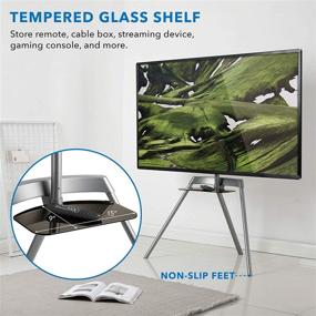 img 1 attached to Portable Easel TV Stand: Sturdy Tripod, Supports 43-65 Inch Flat & Curved Screens, Easy Assembly with SNAP-Lock, Holds Up to 88 Pounds