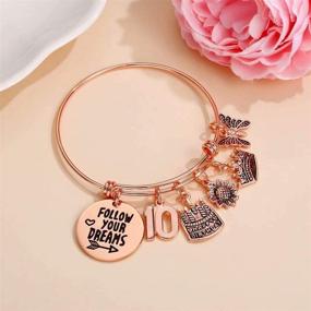 img 1 attached to 🎁 Stunning Rose Gold Birthday Charm Bracelets for Women and Girls - Ideal Gifts for Friends, Moms, Daughters, Granddaughters, and Grandmas on their 10th-80th Birthdays - M MOOHAM Jewelry Present