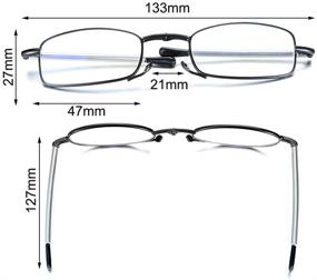 img 3 attached to 👓 Enhanced Eye Protection: 2 Pairs Folding Unisex Reading Glasses - Blue Light Blocking, Anti-UV & Glare Eyewear