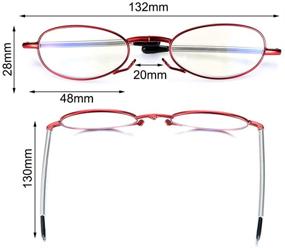 img 2 attached to 👓 Enhanced Eye Protection: 2 Pairs Folding Unisex Reading Glasses - Blue Light Blocking, Anti-UV & Glare Eyewear