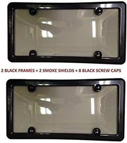 img 3 attached to 🔍 Trunknets Inc 2 Durable Tinted Smoke License Plate Shield Cover + 2 Sleek Black Frames + 8 Secure Black Screw CAPS