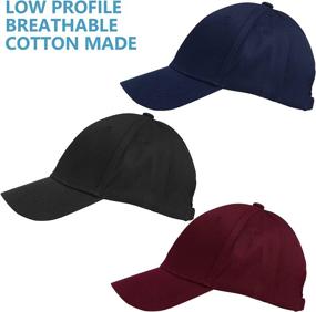 img 2 attached to 🧢 MEINICY 3PCS Plain Structured Baseball Caps: Stylish and Comfortable Cotton Dad Hats for Men and Women