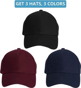 img 3 attached to 🧢 MEINICY 3PCS Plain Structured Baseball Caps: Stylish and Comfortable Cotton Dad Hats for Men and Women