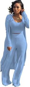img 3 attached to 👗 Women's Clothing: Ottoman Cardigan Palazzo Jumpsuit – Dresses & Overall Jumpsuits for a Fashionable Look