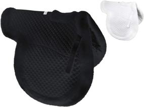 img 4 attached to 🐎 Derby Originals Dressage English Saddle Pad - Shaped Wither Relief, Fleece Edging, & Contoured Design