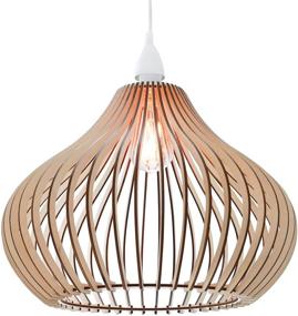 img 4 attached to Bellaniks Wood Pendant Light: Stylish Boho Ceiling Chandelier - Easy-to-Assemble & Adjustable - Perfect for Dining, Kitchen, Bedroom, Living Room - Modern Lamp with Standard Bulbs