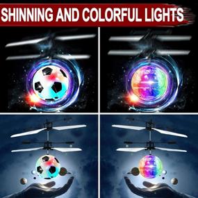 img 1 attached to 🎁 2-Pack RC Flying Ball Glow Toys for Kids - Holiday Xmas Gifts, RC Mini Drones Hand Controlled Helicopter with 2 Remote Controllers, Quadcopter Christmas Stocking Stuffers Toy for Boys and Girls