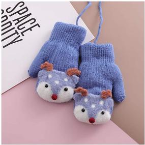 img 3 attached to 🧤 Novia's Choice Winter Mittens for Toddlers - Stretchy and Warm Knitted Gloves with Fleece Lining