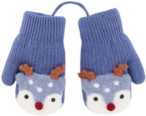 img 4 attached to 🧤 Novia's Choice Winter Mittens for Toddlers - Stretchy and Warm Knitted Gloves with Fleece Lining