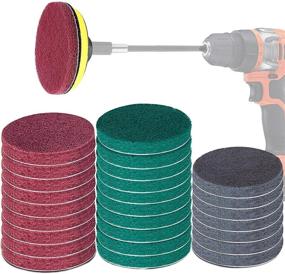 img 4 attached to 🧽 GOH DODD 30-Piece Power Scrub Pads Drill Attachment Cleaning Kit with Universal Shaft for Kitchen, Bathroom, Auto, Grout, Carpet, Shower, Tub, Grill, and Tile - 5 Inch Scouring Pads for Enhanced Results