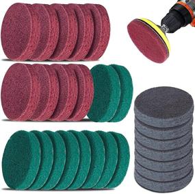 img 3 attached to 🧽 GOH DODD 30-Piece Power Scrub Pads Drill Attachment Cleaning Kit with Universal Shaft for Kitchen, Bathroom, Auto, Grout, Carpet, Shower, Tub, Grill, and Tile - 5 Inch Scouring Pads for Enhanced Results