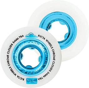 img 1 attached to Ricta Soft Cruiser Skateboard Wheels: 54mm Chrome Clouds 78A Blue - Smooth Riding for Ultimate Comfort