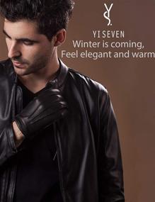 img 3 attached to 🧤 YISEVEN Deerskin Leather Cashmere Motorcycle Gloves