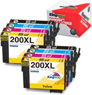 kingway remanufactured ink cartridge: epson 200xl 200 xl t200xl replacement for xp-200 xp-300 xp-310 xp-400 wf-2520 wf-2530 wf-2540 printer - 8 pack (2bk, 2c, 2m, 2y) logo