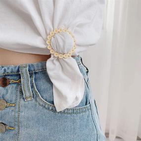 img 3 attached to 🌼 ABOOFAN 2pcs T Shirt Clips: Stylish Daisy Flower Silk Clasp for Neckerchief & T-Shirt Wrapping